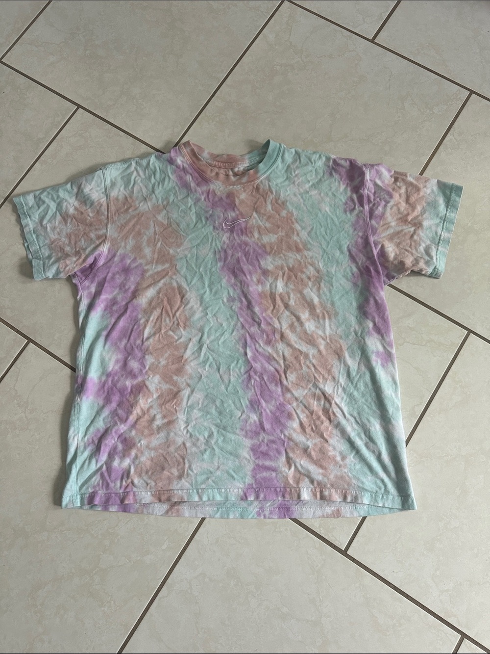 Unisex Nike Pastel Tie-Dye Short Sleeve Multi-Color Embroidered Nike Logo